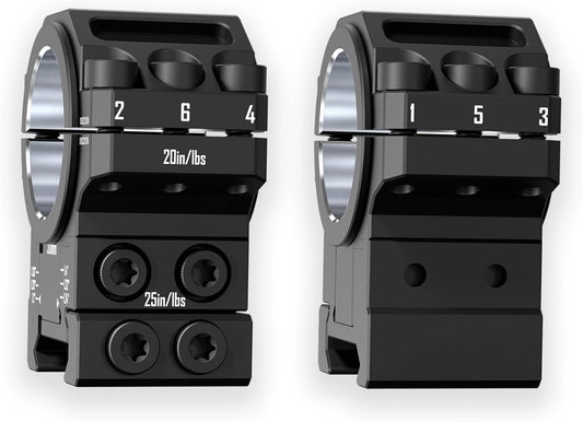 DISCOVERYOPT Adjustable Scope Rings – 25.4mm/30mm Tube | 6-Level Height (1.2"-1.4") | 6061 Aluminum Mount for Picatinny Rail