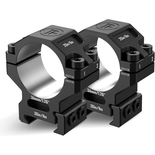 7075 Series Aluminum Scope Rings - Medium Profile 34mm Scope Mount for Picatinny Rail - DiscoveryOpt Rifle Scopes-UK -