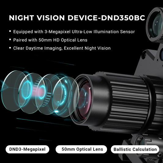 DISCOVERYOPT DND350BC Digital Night Vision Scope – | High-Resolution Night Vision Optics with Laser Rangefinder & Ballistic Calculator