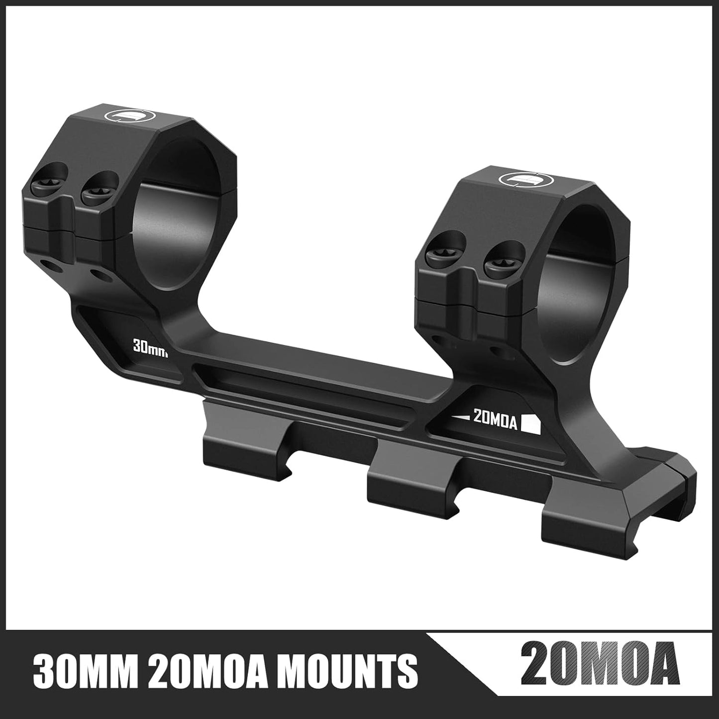 Cantilever Scope Mounts  | One-Piece 20 MOA 34mm or 30mm Tube for Picatinny Rail