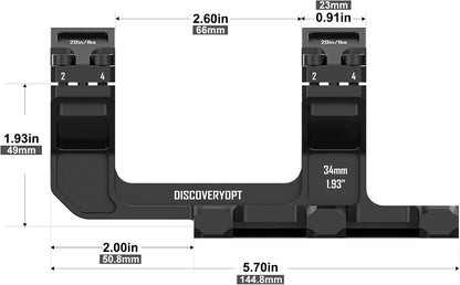 Cantilever Scope Mounts | One-Piece 0 MOA 34mm or 30mm Tube