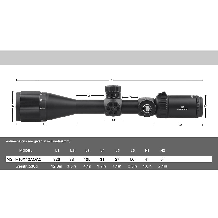 MS 4-16X42AOAC SFP-MOA Diameter:25.4MM Optics Scopes