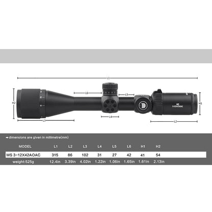 MS 3-12X42AOAC SFP-MOA Diameter:25.4MM Optics Scopes