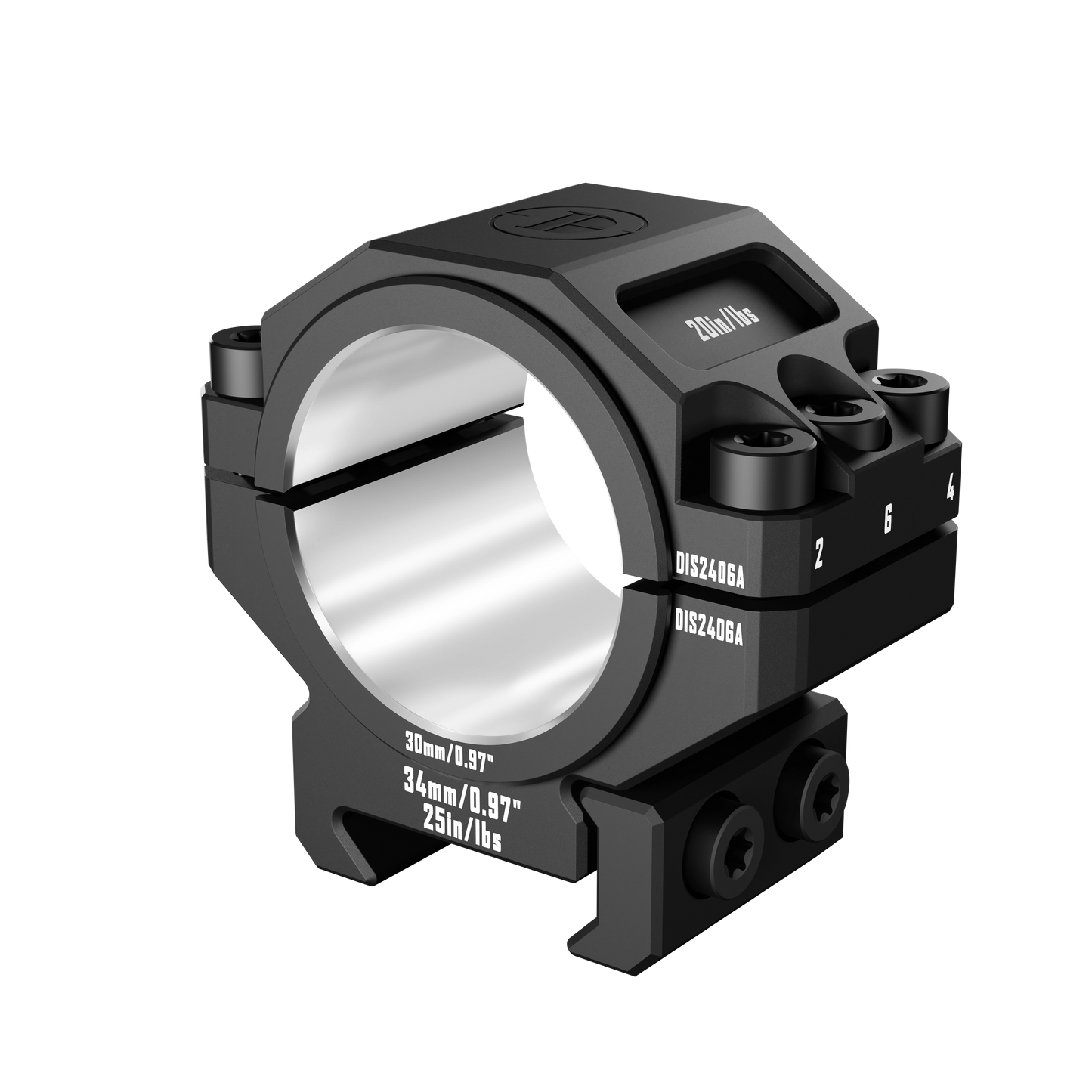 DISCOVERYOPT 6061 Aluminum Heavy-Duty Scope Mount – Fits 30mm & 34mm Tubes | 0.97"/1.26" Height | Picatinny Rail Compatible