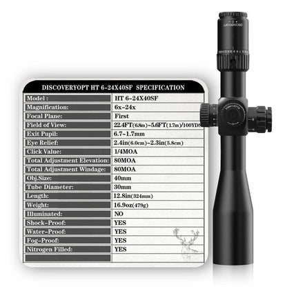 HT 6-24X40SF FFP Optics Scopes - DiscoveryOpt Rifle Scopes-UK - 