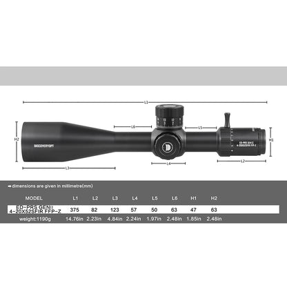 ED-PRS GENⅡ 4-20X52SFIR FFP-Z-MRAD Diameter:34MM Optics Scope