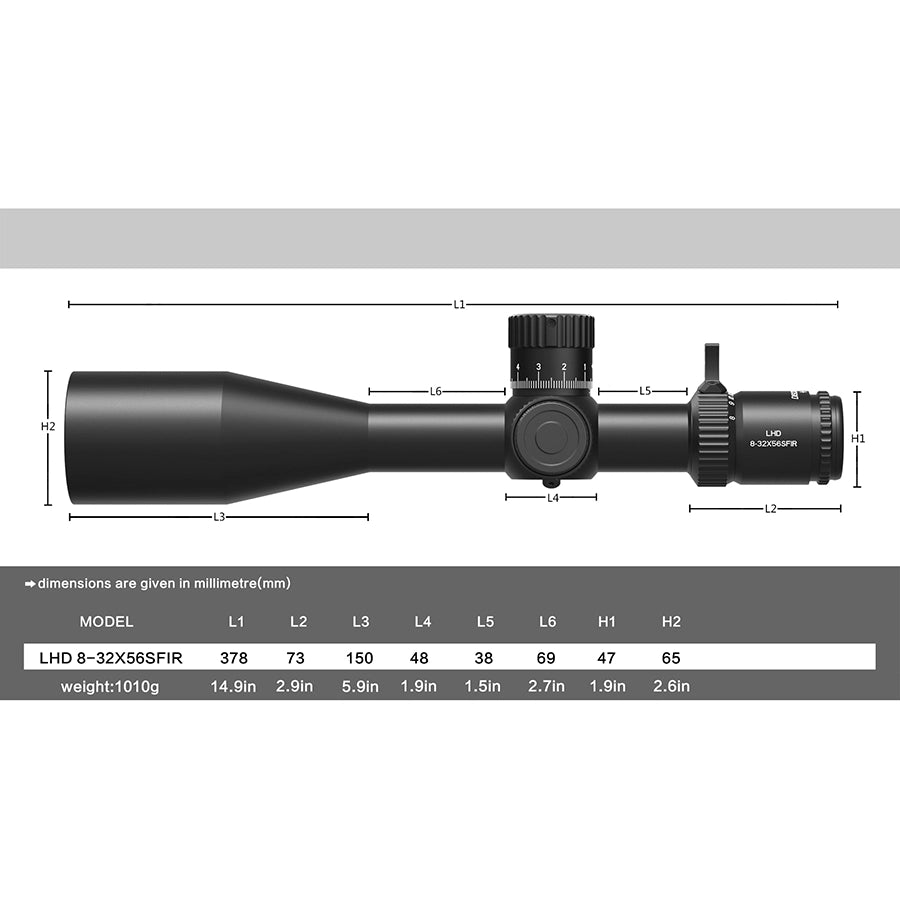 LHD 8-32X56SFIR FFP-Z-MRAD Tube Diameter:34MM Optics Scopes