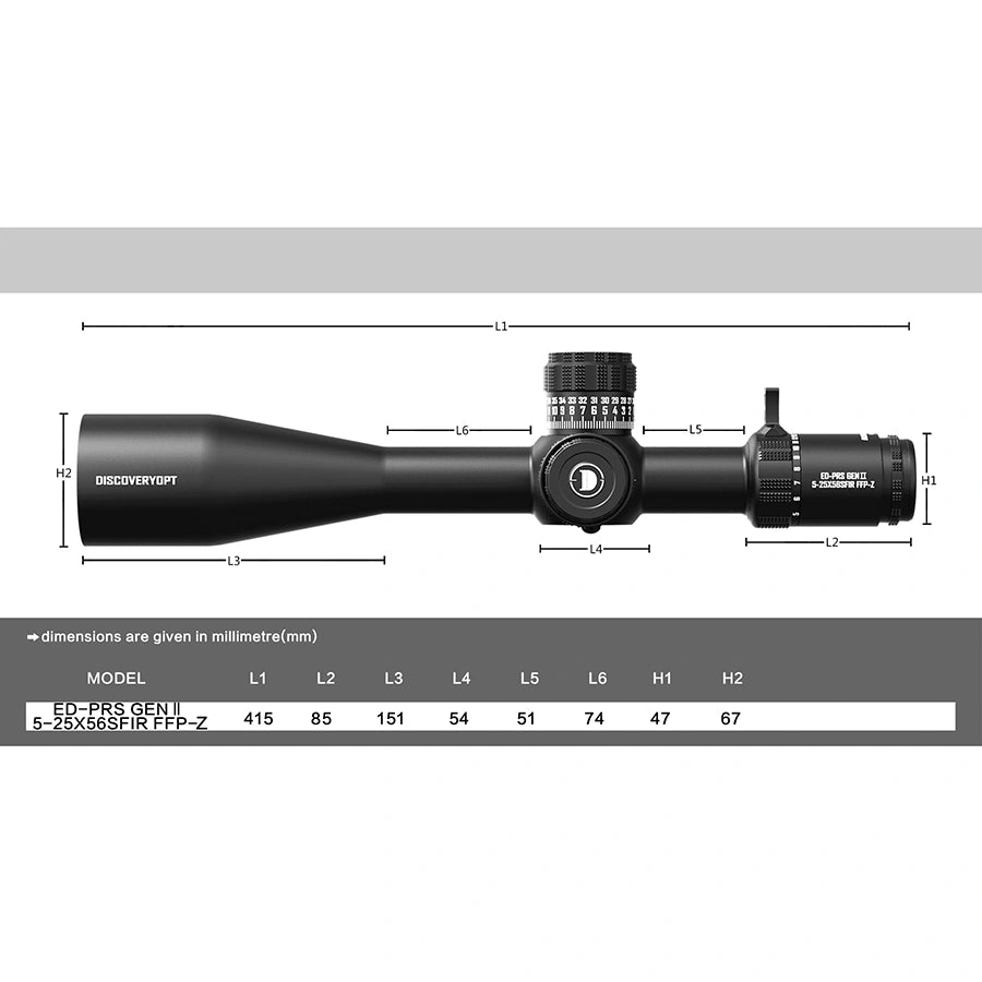 ED-PRS GENⅡ 5-25X56SFIR FFP-MRAD/MOA-ZERO STOP Durchmesser: 34MM Optik Zielfernrohre