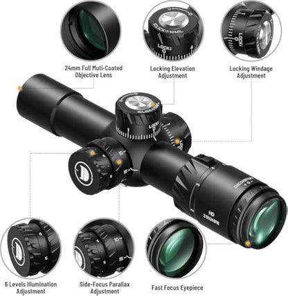 DISCOVERYOPT HD 2-12X24SFIR FFP-MIL Tube Diameter:30MM Short Optics Scope