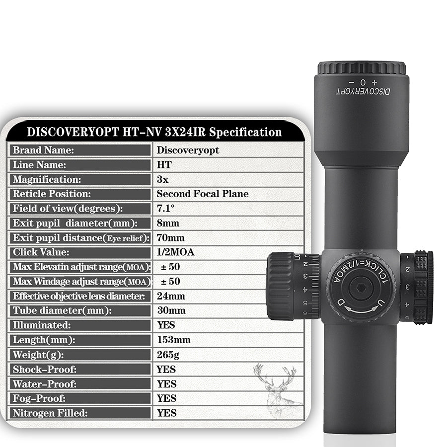 DISCOVERYOPT HT 3x24 IR SFP Compact Rifle Scope | Ultra-Short Night ...