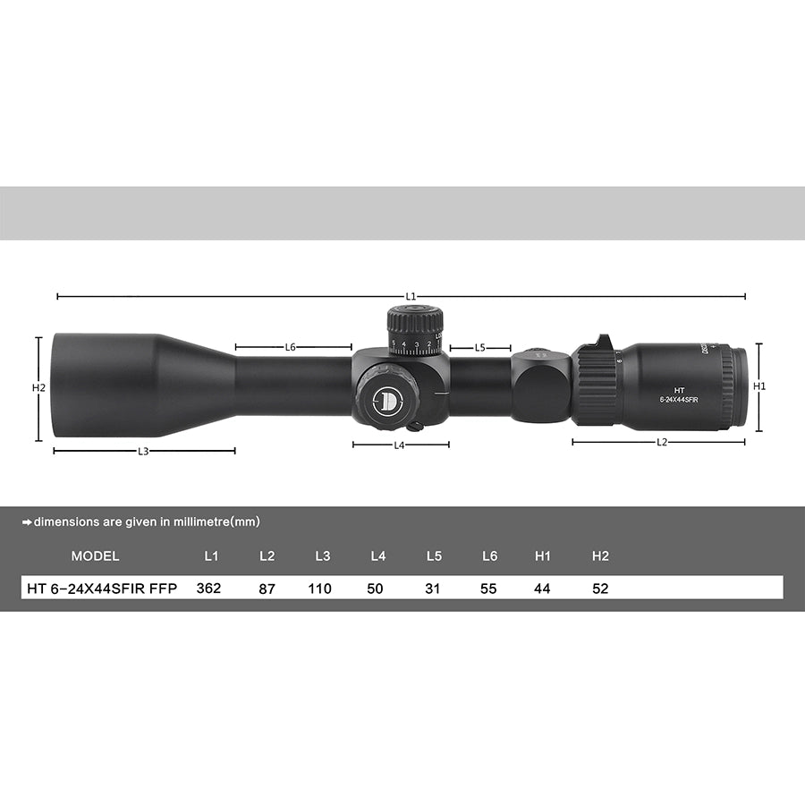 DISCOVERYOPT HT 6-24X44SFIR FFP-MOA Diameter:30MM Compact Optics Scopes
