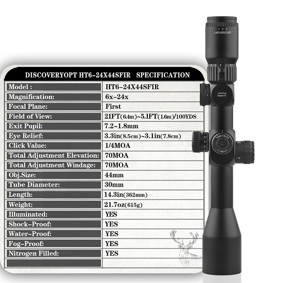 DISCOVERYOPT HT 6-24X44SFIR FFP-MOA Diameter:30MM Compact Optics Scopes
