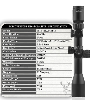 DISCOVERYOPT HT 6-24X44SFIR FFP-MOA Diameter:30MM Compact Optics Scopes