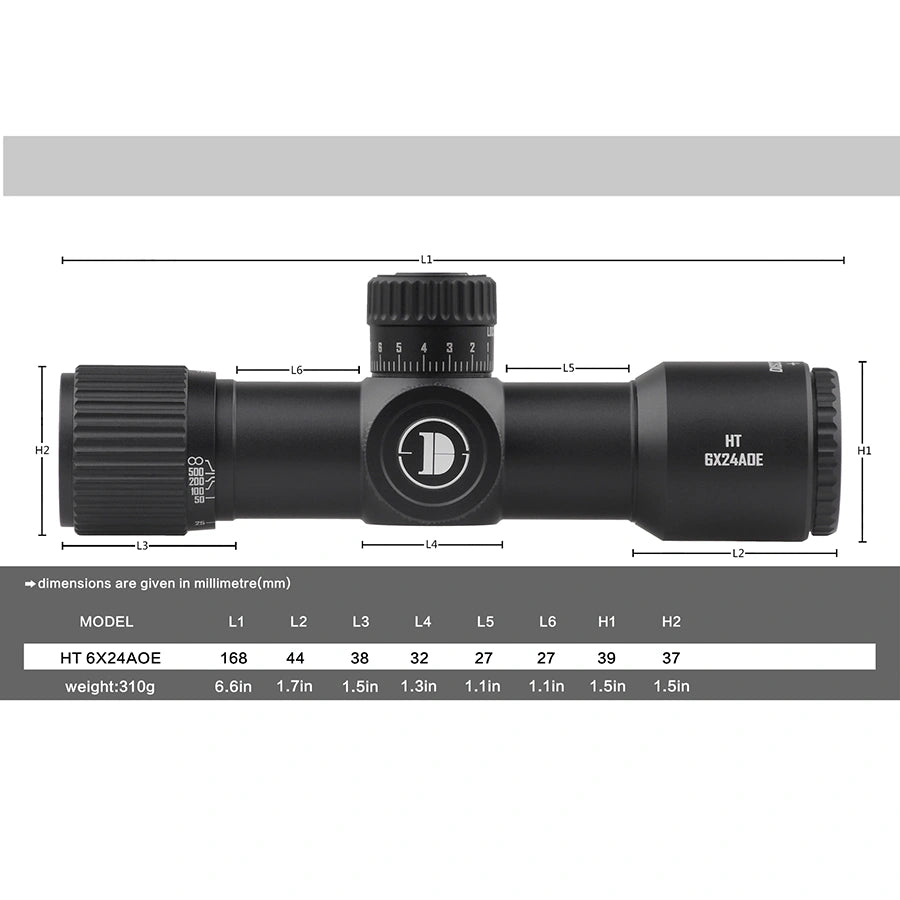 HT 6X24AOE-SFP-MOA Diameter:30MM Short Optics Scope