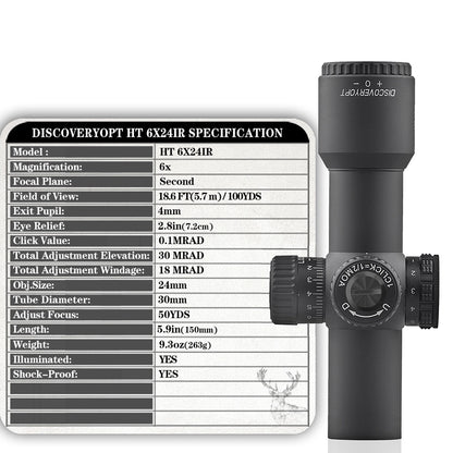 DISCOVERYOPT HT 6X24IR-SFP-MOA Diameter:30MM Short Optics Scope