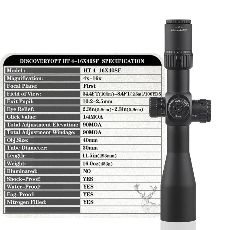 HT 4-16X40SF FFP Optics Scope - DiscoveryOpt Rifle Scopes-UK - 