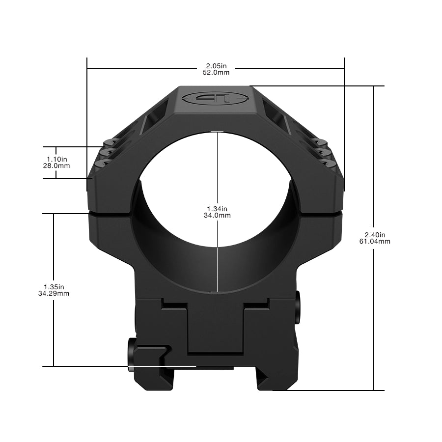 DISCOVERYOPT Heavy Duty Angle-Adjustable 30/60/90 MOA Scope Rings – Fits 30 or 34mm Tube | 1.35" Height | Picatinny Rail Compatible