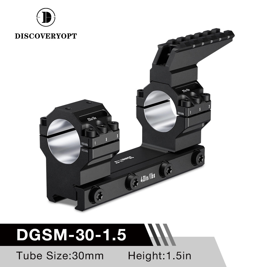 DISCOVERYOPT Heavy Duty Cantilever Scope Mount with Integrated Top Rail,  0 MOA, 30mm or 34mm Tube, 1.18″ or1.5″  Height