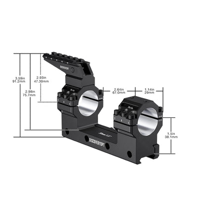 DISCOVERYOPT Heavy Duty Cantilever Scope Mount with Integrated Top Rail,  0 MOA, 30mm or 34mm Tube, 1.18″ or1.5″  Height