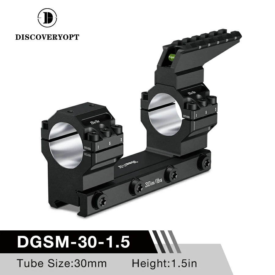 DISCOVERYOPT 0 MOA Heavy Duty Cantilever Scope Mount, Picatinny One-Piece Base with Integrated Top Rail - Fits 30mm/34mm Tubes, 1.18"/1.5" Center Height