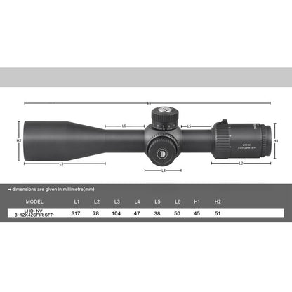 LHD-NV 3-12X42SFIR FFP Optics Scopes - DiscoveryOpt Rifle Scopes-UK - 