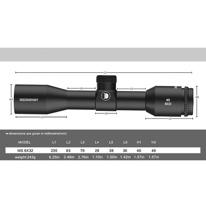 MS 6X32 SFP-MOA Diameter:25.4MM Optics Scopes