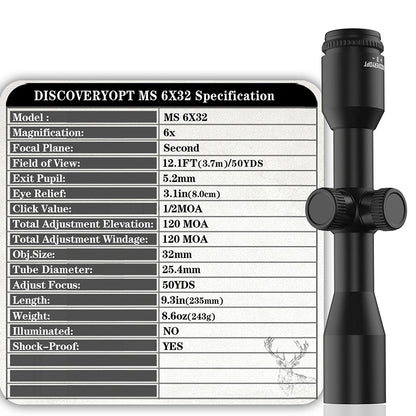 MS 6X32 SFP-MOA Diameter:25.4MM Optics Scopes