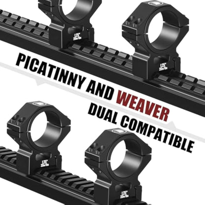 Dual Compatibility Rings | Picatinny & Weaver | 1in/30mm/34mm Tube