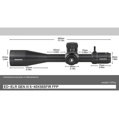 DISCOVERYOPT ED-ELR GEN III 5-40X56SFIR FFP-MRAD/MOA-Z Diameter:35MM Optics Scope